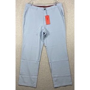 Short‎ Par 4 Pants Mens 38x32 (41x32) Preppy Performance Golf Stretch Blue Chino